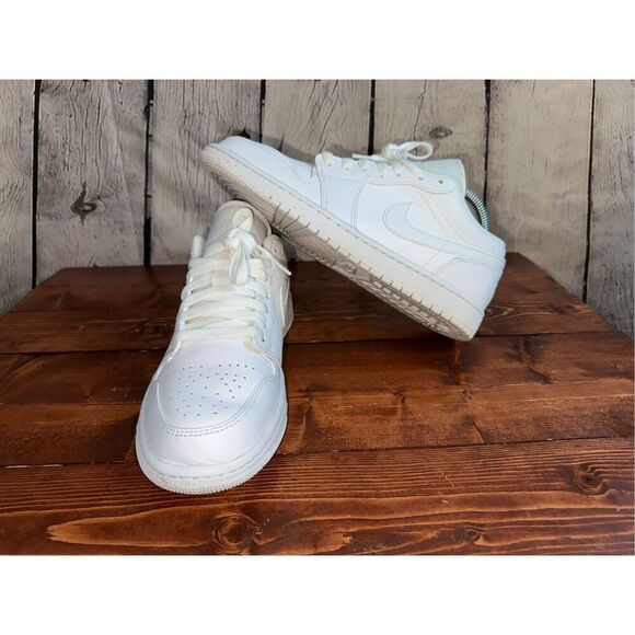 Air Jordan 1 Low Men's Size 8 White/White 553558-136 - Picture 1 of 13